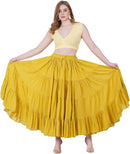 Wevez Women's Gypsy 25 Yard Solid Color Cotton Skirt