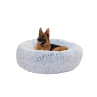 Bedfolks Calming Donut Dog Bed, 45-Inch Round Plush Anti-Anxiety Dog Bed, Washable with Non-Slip Bottom (Pink, Extra Large)