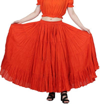 Wevez Women's Gypsy 25 Yard Solid Color Cotton Skirt