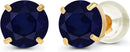 Solid 14K Yellow, White or Rose Gold 4mm Round Genuine Gemstone Birthstone Prong Set Stud Earrings For Women