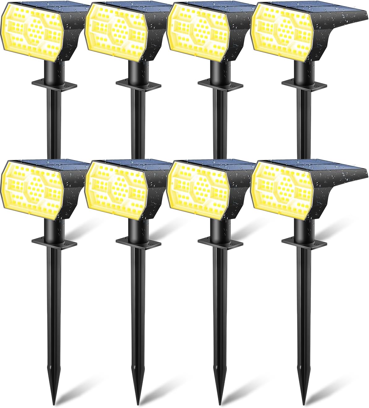 Kaxiida Solar Lights Outdoor Waterproof IP68, 3 Lighting Models Solar Powered Spot Lights Outdoor, 56LED Light Dusk to Dawn for Yard Patio Garden Pathway Landscape Lighting