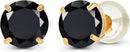 Solid 14K Yellow, White or Rose Gold 4mm Round Genuine Gemstone Birthstone Prong Set Stud Earrings For Women