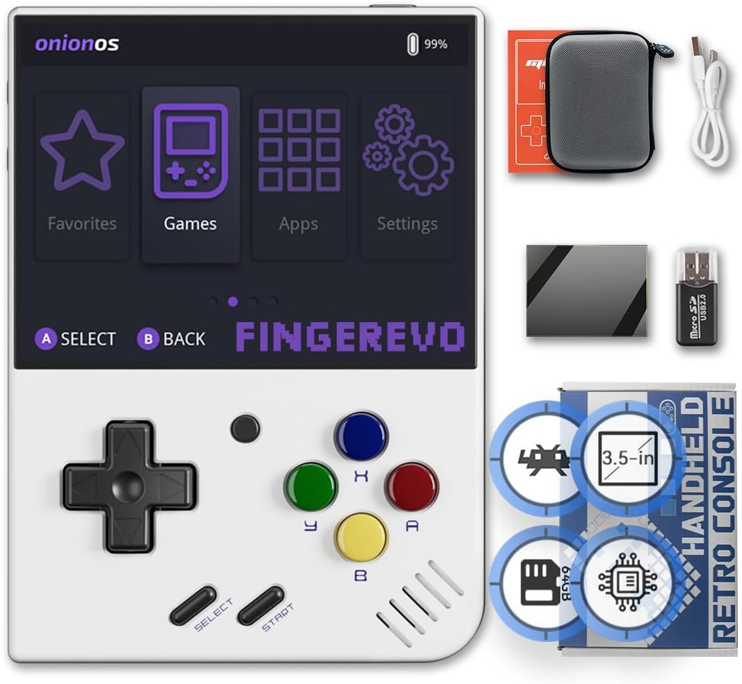 Miyoo Mini Plus OnionOS Handheld Game Console 3.5-inch 640*480 Screen 3000mAh Miyoo-mini+ with Portable Case Retro Gray