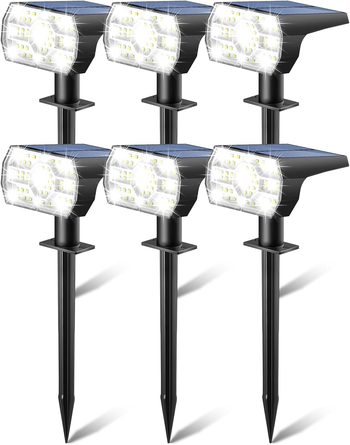 Kaxiida Solar Lights Outdoor Waterproof IP68, 3 Lighting Models Solar Powered Spot Lights Outdoor, 56LED Light Dusk to Dawn for Yard Patio Garden Pathway Landscape Lighting