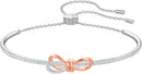Swarovski Lifelong Bow Necklace and Bracelet Jewelry Collection, Clear Crystals, Rhodium Finish