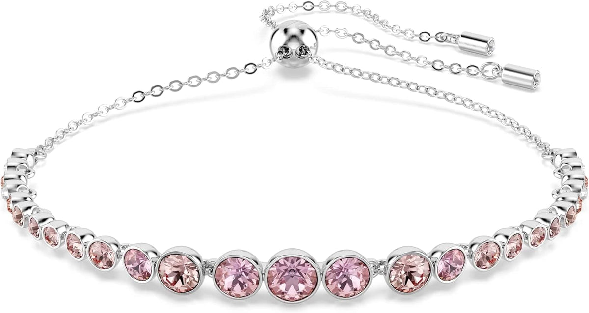 Pink Tone Crystals - Rhodium Tone Finish