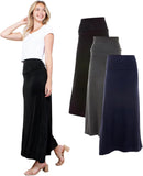 Azules Women's Maxi Skirt: Elegant, Soft, Stretchy Flowy Rayon Boho, High Waist Fold Over – Versatile for Any Occasion.