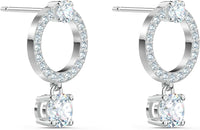 Swarovski Attract Necklace, Earring, and Bracelet Crystal Jewelry Collection, Rhodium Tone Finish