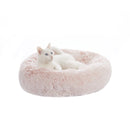 Bedfolks Calming Donut Dog Bed, 45-Inch Round Plush Anti-Anxiety Dog Bed, Washable with Non-Slip Bottom (Pink, Extra Large)