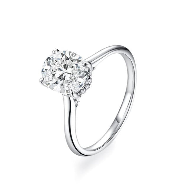 Oval Cut 2.0ct D VVS1 Color Lab-Created Moissanite Ring Jewelry for Women 925 Sterling Silver Engagement Wedding Lady's Gift Luxury R112