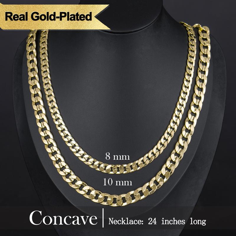 Holylegend 14K Gold-Plated Rope, Cuban, Figaro Set, 24" Length, Necklaces & Bracelet