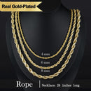 Holylegend 14K Gold-Plated Rope, Cuban, Figaro Set, 24" Length, Necklaces & Bracelet