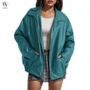 AUTOMET Womens Oversized Leather Jackets Faux Suede Fall Fashion Motorcycle Coats Winter Outfits Clothes 2024 Womenswear Tops