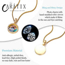 CARÁTIX Medium Round Plated Memory Medallions Charms Custom Picture Pendant Necklace for Men Hip Hop Jewelry Large Size Photo Pendant Jewellery Outdoorfun Valentine's Day Gift Fathersdaygift
