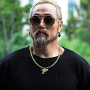 Holylegend 14K Real Gold-Plated Gun Pendant Necklace with AAAA CZ Diamonds, Streetwear Cuban and Rope Chain Jewelry, Bling Accessories Gift for Him, Men's Iced Out Hip Hop Chain