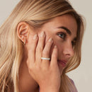 PAVOI Eternity Ring Oval Cubic Zirconia Love Ring - 14K Gold Plated Stackable Rings for Women - Trendy Wedding Ring - Gold Rings for Women
