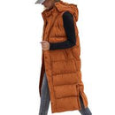 BTFBM Women's Long Puffer Vest with Quilted Hood and Button Down Closure for Winter Coat 2025 - Tops, Womenswear