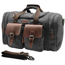 Wildroad Duffle Bag for Men Waterproof Waxed Canvas Genuine Leather Weekender Overnight Vintage Durable Travel Crossbodybag Handbag Tote Shoulder Bag Carry On Travel Essentials Accessories Luggage Large Capacity Personal Hiking Gear Everyday Suitcases
