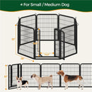 Dog Playpen 6/8/12/16 Panels Metal Pet Playpen, Outdoor Indoor Dog Exercise Barrier Fence, 24/32/40/47 inch