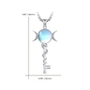 Audinceed Hecate's Key S925 Sterling Silver Moonstone Necklace, Witchtok Collection, Hekate Triple Moon Goddess Pagan Wiccan Magic Silver Necklace Pendant Protection Blessed Amulet Jewelry Gift for Women Men