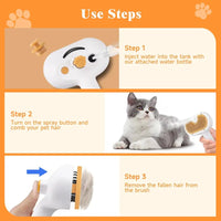 GROOMTECH Pet Steam Brush for Home Grooming – 3-in-1 Deshedding Comb, Self-Cleaning