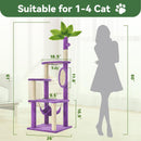WeCharmer Cat Tree / Tower for Indoor with Green Leaves, Cat Condo Cozy Plush House with Hang Ball,  Pet Furniture with Scratching Posts cat  tree