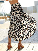 Newchoice Women's Boho Leopard Skirt High Low Split Summer Beach Midi Wrap Skirts