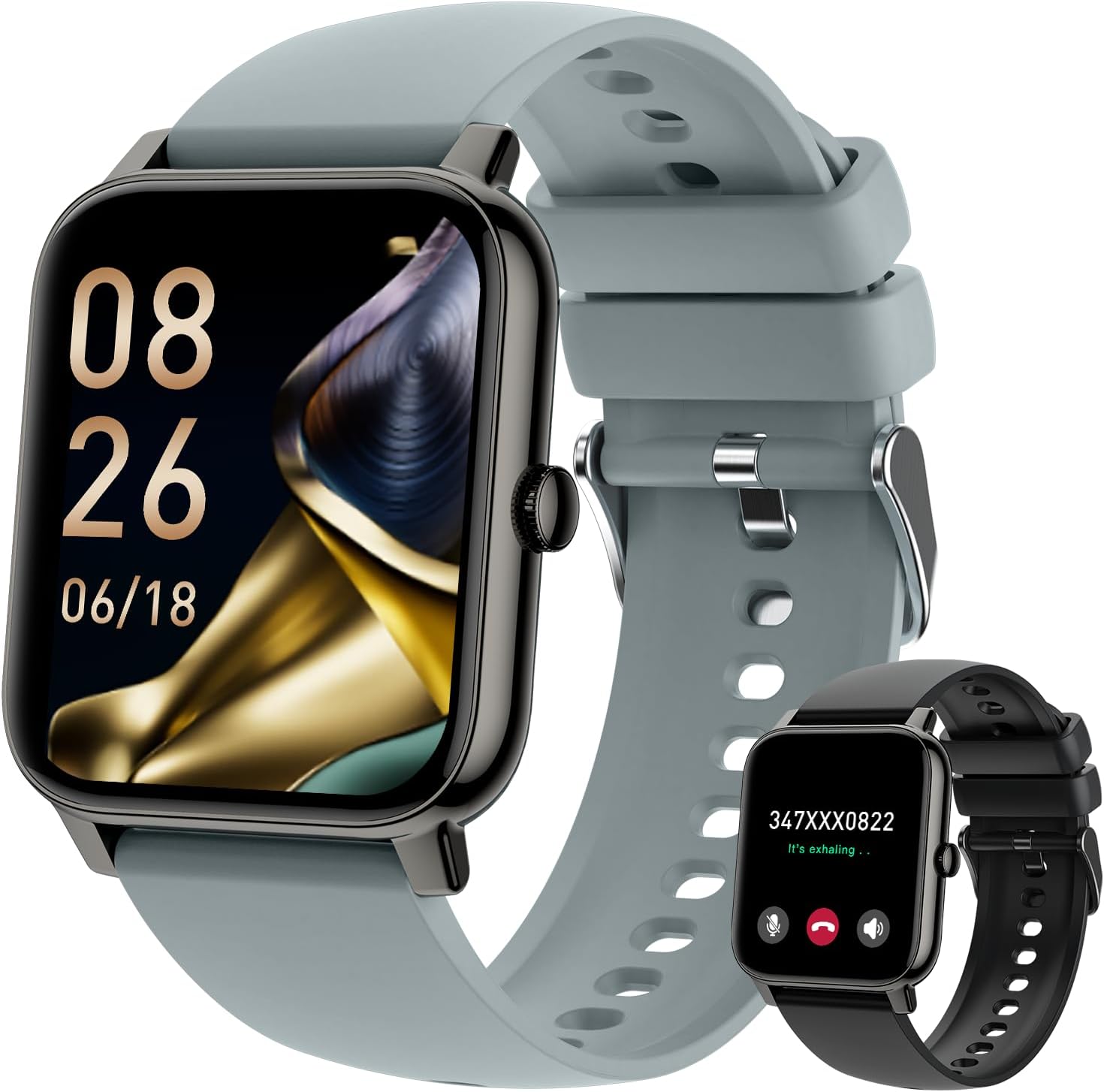 Smart Watch for Women Fitness Tracker: Gold Smart Watches for Women Digital Mens watches Make/Answer Call Waterproof Running Smartwatch Android Phone iPhone Samsung Compatible Heart Rate Monitor