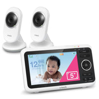 VTech VM819 Baby Monitor with Camera and Audio, 2.8” Screen Portable Baby Camera, Night Vision, 2-Way Audio, Temperature Sensor and Lullabies, Secure Transmission No WiFi, Ideal for Baby/Elderly/Pet