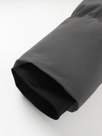 Men's Solid Color Patched Zip Up Longsleeves Hooded Winter Coat Jackets, Regular Fit Casual Long Sleeve Waterproof Warm Winter Jacket for Winter, Men's Clothes for Daily Wear