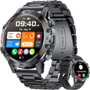 Military Smart Watch for Men(Answer/Dial Calls),100 Sports Modes, 5ATM Waterproof Fitness Watch with Heart Rate/SpO2/Blood Pressure for Android and iOS,1.39''HD DIY Screen Smartwatch Black