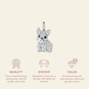 SCAMPER & CO .925 Sterling Silver Rhodium, Gunmetal or 18K Yellow Plated Dog Breed Charms - Cubic Zirconia for Necklace and Bracelets, Gemstone Hypoallergenic Jewelry Sterling Silver Charm Only