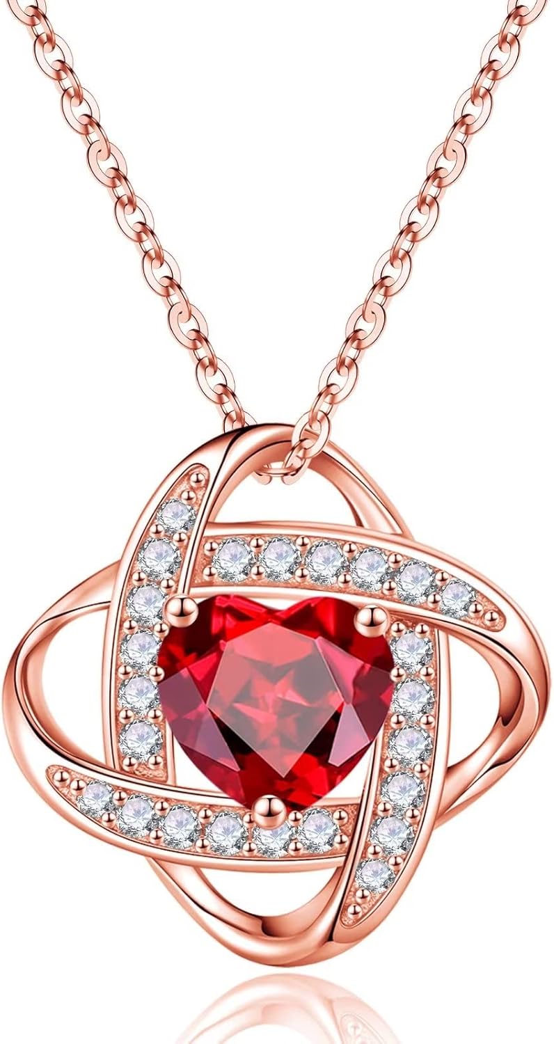 01-Jan-Natural Garnet / Rose Gold Plated