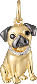 SCAMPER & CO .925 Sterling Silver Rhodium, Gunmetal or 18K Yellow Plated Dog Breed Charms - Cubic Zirconia for Necklace and Bracelets, Gemstone Hypoallergenic Jewelry Sterling Silver Charm Only