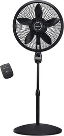 Lasko Oscillating Cyclone Pedestal Fan, Adjustable Height, Timer, Remote Control, 3 Speeds, for Bedroom, Living Room, Home Office, 18", Black, 1843