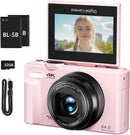 4K Digital Camera for Photography, 64MP Vlogging Camera for YouTube with 3" 180° Flip Screen, 18X Digital Zoom Point and Shoot Camara with 32GB Micro SD Card for Beginner (Black)