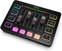 FIFINE Audio Mixer, Gaming Streaming PC Mixer with Slider Fader, XLR Microphone Interface, Monitoring, for Video/Game Voice/Podcast Recording-AmpliGame SC3W