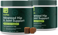 Wuffes Advanced Dog Hip and Joint Supplement with Glucosamine, Chondroitin, Omega 3, MSM, and Green Lipped Mussel, 30 Pork Flavored Chews for Large Dog Breeds