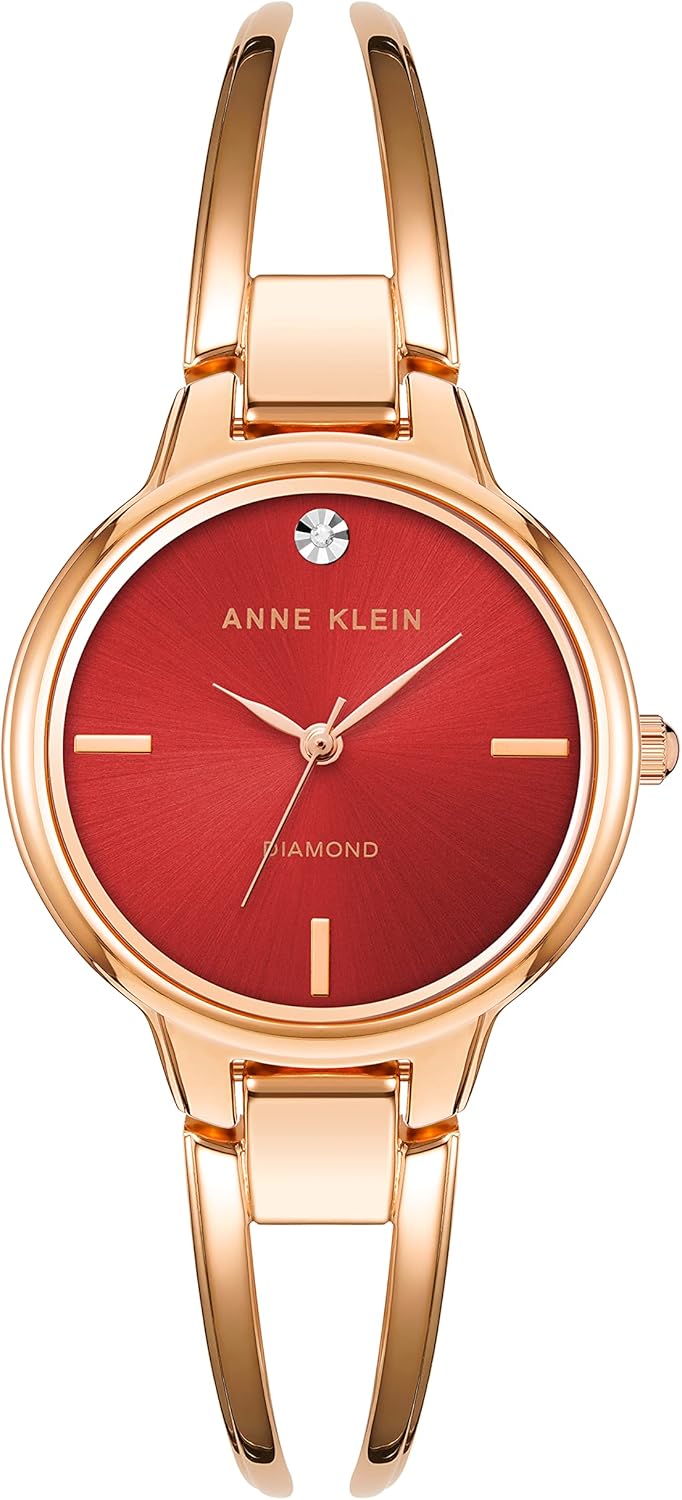Anne Klein Women's Genuine Diamond Dial Bangle Watch