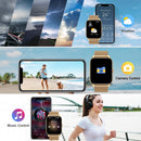 Smart Watch for Women Fitness Tracker: Gold Smart Watches for Women Digital Mens watches Make/Answer Call Waterproof Running Smartwatch Android Phone iPhone Samsung Compatible Heart Rate Monitor