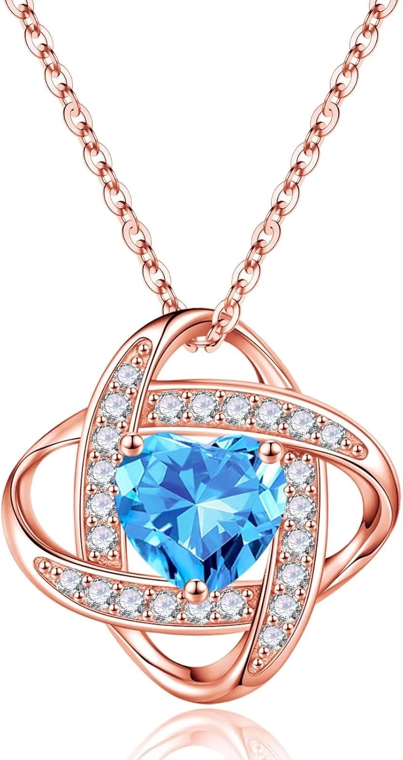 03-Mar-Created Aquamarine / Rose Gold Plated