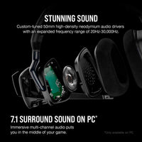 CORSAIR VOID RGB ELITE Wireless Gaming Headset – 7.1 Surround Sound – Omni-Directional Microphone – Microfiber Mesh Earpads – Up to 40ft Range – iCUE Compatible – PC, Mac, PS5, PS4 – Carbon