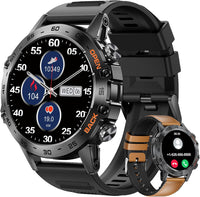 Military Smart Watch for Men(Answer/Dial Calls),100 Sports Modes, 5ATM Waterproof Fitness Watch with Heart Rate/SpO2/Blood Pressure for Android and iOS,1.39''HD DIY Screen Smartwatch Black