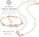 Billie Bijoux 925 Sterling Silver Necklace Bracelet Jewelry Sets Infinity Love Jewelry Sets White Gold Plated Women Necklace Gifts for Women