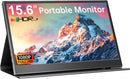Portable Monitor 15.6-inch FHD 1080P Ultra-Slim Travel External Monitor HDR IPS Gaming Display with Kickstand &Speakers USB-C HDMI Plug&Play，for Laptop PC Phone PS4/5 Xbox Switch