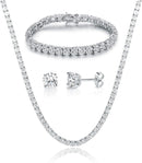 Gemsme 18K Yellow Gold/White Gold Plated Wedding Jewelry Set Tennis Necklace/Bracelet/Earrings Sets Pack of 3