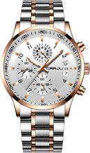 CRRJU Men's Fashion Stainless Steel Watches Date Waterproof Chronograph Wristwatches,Stainsteel Steel Band Waterproof Watch
