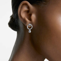 Swarovski Attract Necklace, Earring, and Bracelet Crystal Jewelry Collection, Rhodium Tone Finish