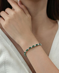 FANCIME Birthstone Bracelets Sterling Silver Tennis Bracelets Charm Fine Jewelry Birthday Gifts for Women 7"