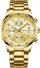 CRRJU Men's Fashion Stainless Steel Watches Date Waterproof Chronograph Wristwatches,Stainsteel Steel Band Waterproof Watch